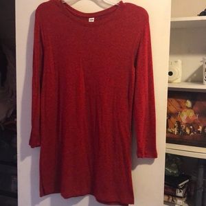 Red long-sleeve top